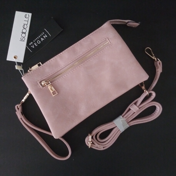 NWT ISABELLE VEGAN CROSSBODY BAG WRISTLET CLUTCH - Picture 3 of 6